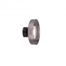 43060-Black/smoky Inlight Κρεμαστό φωτιστικό από μαύρο μέταλλο και φιμέ γυαλί 12W 1320LM 3CCT D:20cm (43060-Black/smoky)