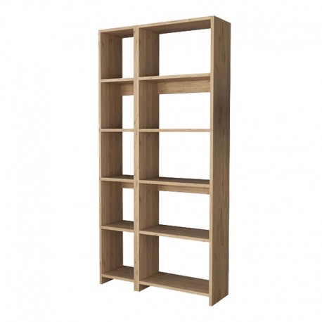 197-000281 Βιβλιοθήκη Alkathi pakoworld σε oak απόχρωση 77x22x160εκ