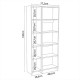 197-000281 Βιβλιοθήκη Alkathi pakoworld σε oak απόχρωση 77x22x160εκ