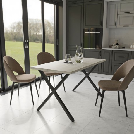 GR-HOUSTONTAB160-2 Τραπέζι Houston Λευκό-Μαύρο 160x80x77cm