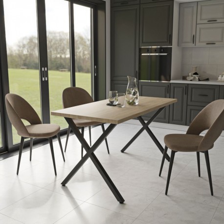 GR-HOUSTONTAB160-1 Τραπέζι Houston Σονόμα-Μαύρο 160x80x77cm