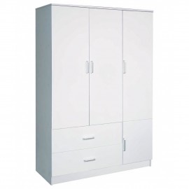 14370195 Ντουλάπα ArteLibre TUBEROSA Λευκό Μοριοσανίδα 120x50x180cm Λευκό