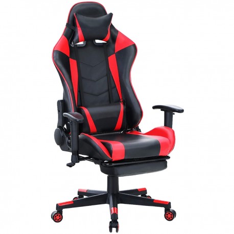 14730013 Καρέκλα Γραφείου ArteLibre Gaming SLIGO Κόκκινο/Μαύρο PVC 70x55x122-131cm Μαύρο/Κόκκινο