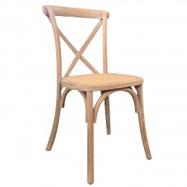 15320008 Καρέκλα Επαγγελματική ArteLibre Στοιβαζόμενη JANUS Μπεζ Ξύλο/Rattan 45x42x87cm Μπεζ