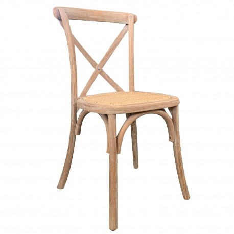 15320008 Καρέκλα Επαγγελματική ArteLibre Στοιβαζόμενη JANUS Μπεζ Ξύλο/Rattan 45x42x87cm Μπεζ