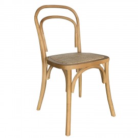15320023 Καρέκλα Επαγγελματική ArteLibre LETO Φυσικό Ξύλο/Rattan 45x45x89cm Φυσικό