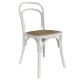 15320024 Καρέκλα Επαγγελματική ArteLibre LETO Λευκό Ξύλο/Rattan 45x45x89cm Λευκό