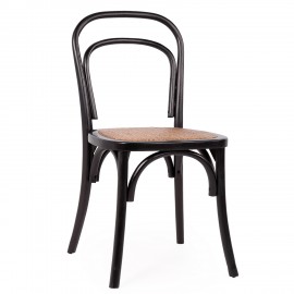 15320025 Καρέκλα Επαγγελματική ArteLibre LETO Μαύρο Ξύλο/Rattan 45x54x89cm Μαύρο