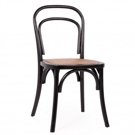 15320025 Καρέκλα Επαγγελματική ArteLibre LETO Μαύρο Ξύλο/Rattan 45x54x89cm Μαύρο