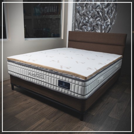 BAMBOO200150 Ανώστρωμα 150x200x4εκ. Διπλό με Αποσπώμενο Κάλυμμα με Ίνες Μπαμπού