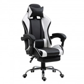 14730011 Καρέκλα Γραφείου ArteLibre Gaming BRAY Λευκό/Μαύρο PVC 67x50x120-127cm Μαύρο/Λευκό
