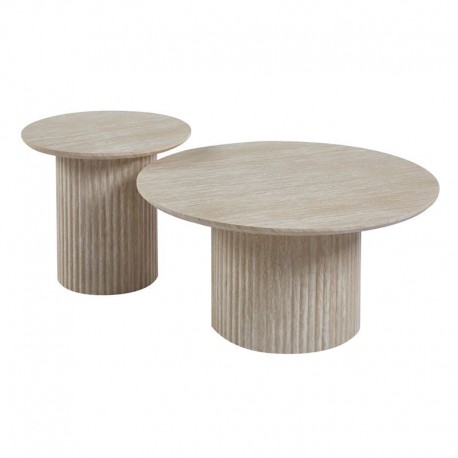 Ε7694,S1 DIAZ Set-2 Τραπεζάκια Σαλονιού-Καθιστικού, ΜDF Απόχρωση Natural Stone