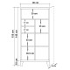 071-000482 Βιβλιοθήκη PWF-0181-7 σε χρώμα πεύκου 80x36x155εκ