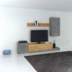 TO-LUCKY Σύνθεση Τηλεόρασης Lucky 246.3x37x193cm Γκρι-Χρυσό Δρυς