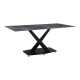 278-000018 Τραπέζι Tafel pakoword Sintered stone μαύρο με μεταλλικά πόδια σε μαύρη απόχρωση 180x90x76εκ