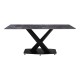278-000018 Τραπέζι Tafel pakoword Sintered stone μαύρο με μεταλλικά πόδια σε μαύρη απόχρωση 180x90x76εκ