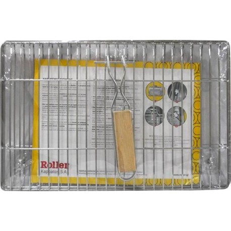 41089 Roller Σχάρα Inox Για Ψηστιέρα 800W Ορθογώνια με χειρολαβή 28X20cm