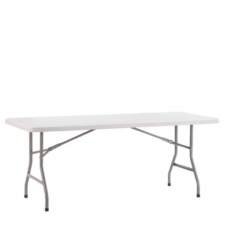 14980002 Τραπέζι Catering ArteLibre POPLAR Πτυσσόμενο Λευκό/Γκρι HDPE/Μέταλλο 180x75x74cm Γκρι/Λευκό