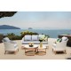 Ε6875 IBIZA Set Σαλόνι Κήπου: 3θέσιο +2 Πολυθρόνες+2 Τραπεζάκια ALU Φυσικό-Wicker Άσπρο-Μαξιλ.Γκρι