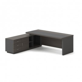 ΕΟ929,L VIP Γραφείο Αριστερή Γωνία, Απόχρωση Grey Walnut