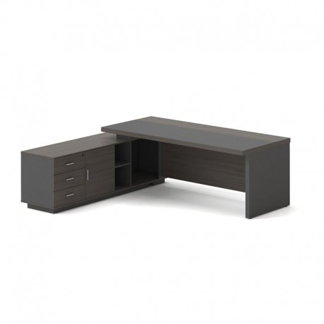 ΕΟ929,L VIP Γραφείο Αριστερή Γωνία, Απόχρωση Grey Walnut