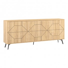 119-001229 Μπουφές Dune pakoworld σε φυσική απόχρωση 181x35x77.4εκ