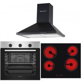 ΣΕΤ ΦΟΥΡΝΟΣ ΗΛΕΚΤΡΙΚΟΣ SF6850BOI INOX 83LT + ΕΣΤΙΑ ΚΕΡΑΜΙΚΗ SF6135 + ΑΠΟΡΡΟΦΗΤΗΡΑΣ ΚΑΜΙΝΑΔΑ SF6622 ΜΑΥΡΟΣ 60CM 4 ΕΤΗ ΕΓΓΥΗΣΗ ΕΛΛ