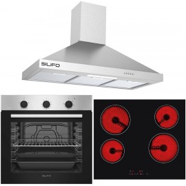 ΣΕΤ ΦΟΥΡΝΟΣ ΗΛΕΚΤΡΙΚΟΣ SF6850BOI INOX 83LT + ΕΣΤΙΑ ΚΕΡΑΜΙΚΗ SF6135 + ΑΠΟΡΡΟΦΗΤΗΡΑΣ ΚΑΜΙΝΑΔΑ SF6618 INOX 90CM 4 ΕΤΗ ΕΓΓΥΗΣΗ ΕΛΛΗΝ