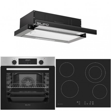 ΣΕΤ ΦΟΥΡΝΟΣ ΗΛΕΚΤΡΙΚΟΣ SF6855BOI INOX 76LT + ΕΣΤΙΑ ΚΕΡΑΜΙΚΗ SF6822HV5 + ΑΠΟΡΡΟΦΗΤΗΡΑΣ ΣΥΡΟΜΕΝΟΣ SF6665 ΜΑΥΡΟΣ 4 ΕΤΗ ΕΓΓΥΗΣΗ ΕΛΛΗ