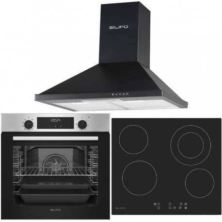 ΣΕΤ ΦΟΥΡΝΟΣ ΗΛΕΚΤΡΙΚΟΣ SF6855BOI INOX 76LT + ΕΣΤΙΑ ΚΕΡΑΜΙΚΗ SF6822HV5 + ΑΠΟΡΡΟΦΗΤΗΡΑΣ ΚΑΜΙΝΑΔΑ SF6622 ΜΑΥΡΟΣ 60CM 4 ΕΤΗ ΕΓΓΥΗΣΗ 