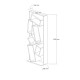120-000395 Βιβλιοθήκη Jamey pakoworld φυσικό-ανθρακί 60x24x153,6εκ