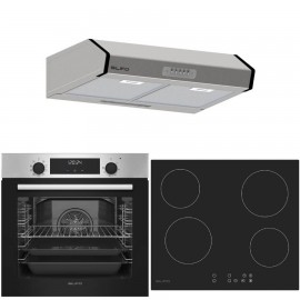 ΣΕΤ ΦΟΥΡΝΟΣ ΗΛΕΚΤΡΙΚΟΣ SF6855BOI INOX 76LT + ΕΣΤΙΑ ΚΕΡΑΜΙΚΗ SF6821HV4 + ΑΠΟΡΡΟΦΗΤΗΡΑΣ ΕΛΕΥΘΕΡΟΣ SF6683 INOX 2 ΜΟΤΕΡ 60CM 4 ΕΤΗ Ε