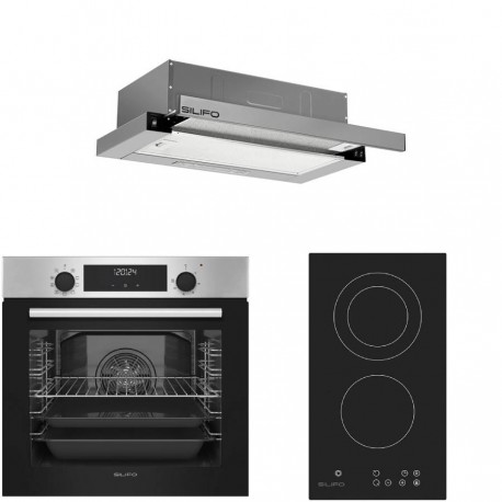 ΣΕΤ ΦΟΥΡΝΟΣ ΗΛΕΚΤΡΙΚΟΣ SF6855BOI INOX 76LT + ΕΣΤΙΑ DOMINO ΚΕΡΑΜΙΚΗ SF6802HDV3 + ΑΠΟΡΡΟΦΗΤΗΡΑΣ ΣΥΡΟΜΕΝΟΣ SF6663 INOX 4 ΕΤΗ ΕΓΓΥΗΣ