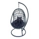 368-000007 Κούνια φωλιά με βάση Cungo pakoworld μέταλλο - pe rattan σε γκρι απόχρωση 125x105x195εκ