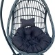 368-000007 Κούνια φωλιά με βάση Cungo pakoworld μέταλλο - pe rattan σε γκρι απόχρωση 125x105x195εκ