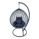 368-000002 Κούνια φωλιά με βάση Lyere pakoworld μέταλλο γκρι-pe rattan σε γκρι απόχρωση 120x108x195εκ