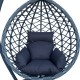 368-000002 Κούνια φωλιά με βάση Lyere pakoworld μέταλλο γκρι-pe rattan σε γκρι απόχρωση 120x108x195εκ