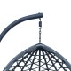 368-000002 Κούνια φωλιά με βάση Lyere pakoworld μέταλλο γκρι-pe rattan σε γκρι απόχρωση 120x108x195εκ