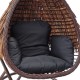 368-000005 Κούνια φωλιά με βάση Varur pakoworld μέταλλο καφέ - pe rattan σε καφέ- μαύρη απόχρωση 120x105x195εκ