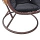 368-000005 Κούνια φωλιά με βάση Varur pakoworld μέταλλο καφέ - pe rattan σε καφέ- μαύρη απόχρωση 120x105x195εκ