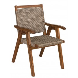 30708-22448 Ξύλινη Πολυθρόνα Acacia Wood Με Rattan