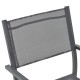 152-000022 Πολυθρόνα Moly pakoworld  ανθρακί αλουμίνιο-textilene 61x56.5x87.5εκ
