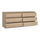 0201.TV32 Naia συρταριέρα με 6 συρταριέρα 153,8x50x70,1εκ. Jackson Hickory   Jackson Hickory  153,8 x 50εκ. Ύψος : 70,1εκ.