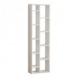 120-000525 Βιβλιοθήκη Minicu pakoworld σε λευκή απόχρωση  44,4x19,6x150εκ