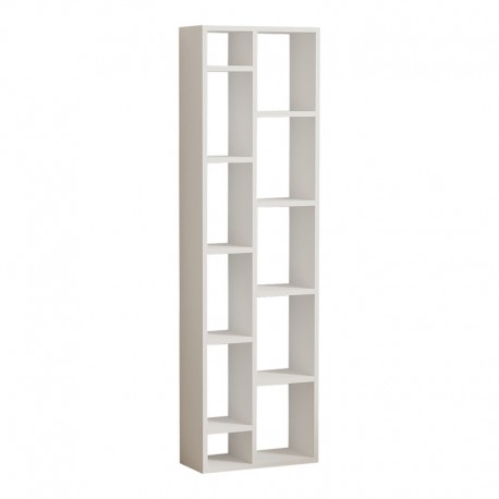 120-000525 Βιβλιοθήκη Minicu pakoworld σε λευκή απόχρωση  44,4x19,6x150εκ