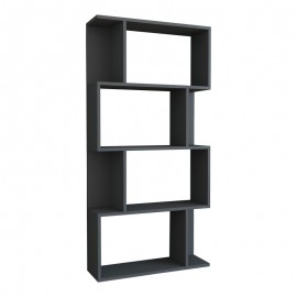 120-000611 Βιβλιοθήκη Kadu pakoworld σε ανθρακί απόχρωση  72x22x147εκ