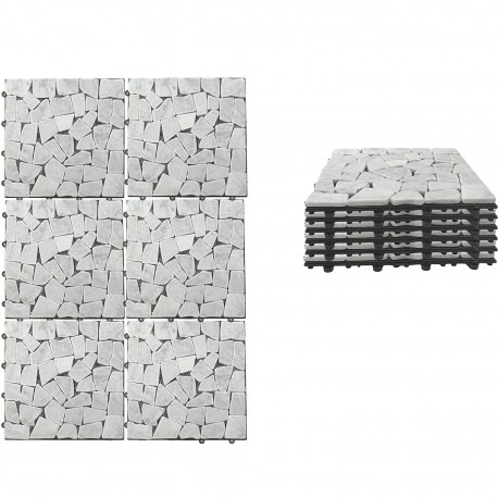 06512920 Σετ Πλακίδια ArteLibre Πέτρα Λευκό 30.5x30.5x2cm 6Τμχ