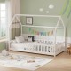 370-000011 Παιδικό κρεβάτι Callan τ.Montessori με κιγκλίδωμα pakoworld ξύλο πεύκου σε λευκή απόχρωση 90x190εκ