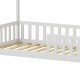 370-000011 Παιδικό κρεβάτι Callan τ.Montessori με κιγκλίδωμα pakoworld ξύλο πεύκου σε λευκή απόχρωση 90x190εκ