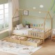 370-000013 Παιδικό κρεβάτι Piccolo τ.Montessori με 2 συρτάρια pakoworld ξύλο πεύκου σε φυσική απόχρωση 90x190εκ